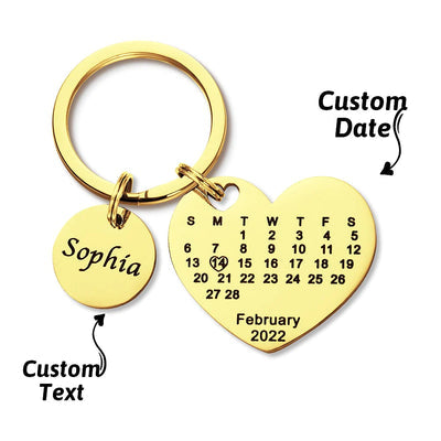 Custom Love Calendar Keychain – Unique Couples’ Gift